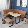 Cerutti Faux Leather Corner Bench Tan Cerutti Faux Leather Corner Bench Tan