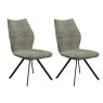 Pair of Como Dining Chairs (Green Fabric)