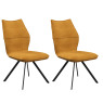 Pair of Como Dining Chairs (Mustard Fabric)