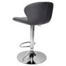 Rosano Gas-Lift Bar Stool (Dark Grey Faux Leather & Chrome Base) by Bentley Designs Rosano Gas-Lift Bar Stool (Dark Grey Faux Leather & Chrome Base) by Bentley Designs