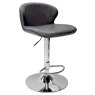 Rosano Gas-Lift Bar Stool (Dark Grey Faux Leather & Chrome Base) by Bentley Designs Rosano Gas-Lift Bar Stool (Dark Grey Faux Leather & Chrome Base) by Bentley Designs