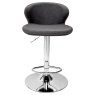 Rosano Gas-Lift Bar Stool (Dark Grey Faux Leather & Chrome Base) by Bentley Designs Rosano Gas-Lift Bar Stool (Dark Grey Faux Leather & Chrome Base) by Bentley Designs