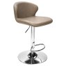 Rosano Gas-Lift Bar Stool (Stone Faux Leather & Chrome Base) by Bentley Designs Rosano Gas-Lift Bar Stool (Stone Faux Leather & Chrome Base) by Bentley Designs