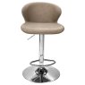 Rosano Gas-Lift Bar Stool (Stone Faux Leather & Chrome Base) by Bentley Designs Rosano Gas-Lift Bar Stool (Stone Faux Leather & Chrome Base) by Bentley Designs