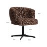 Dining Chair Dinan Brown Labyrinth - Swivel by Richmond Interiors Dining Chair Dinan Brown Labyrinth - Swivel by Richmond Interiors