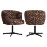 Dining Chair Dinan Brown Labyrinth - Swivel by Richmond Interiors Dining Chair Dinan Brown Labyrinth - Swivel by Richmond Interiors
