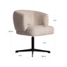 Dining Chair Dinan Cream Tweed - Swivel by Richmond Interiors Dining Chair Dinan Cream Tweed - Swivel by Richmond Interiors