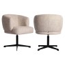 Dining Chair Dinan Cream Tweed - Swivel by Richmond Interiors Dining Chair Dinan Cream Tweed - Swivel by Richmond Interiors