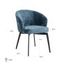 Dining Chair Amphara Blue Chenille by Richmond Interiors Dining Chair Amphara Blue Chenille by Richmond Interiors