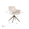 Dining Chair Aline White Chenille Swivel by Richmond Interiors Dining Chair Aline White Chenille Swivel by Richmond Interiors