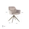 Dining Chair Aline Khaki Velvet Swivel by Richmond Interiors Dining Chair Aline Khaki Velvet Swivel by Richmond Interiors