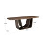 Dining Table Windsor Walnut 230 Brass Base by Richmond Interiors