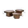 Hexa Coffee Table - Brushed Gold - (Set of 3) by Richmond Interiors Hexa Coffee Table - Brushed Gold - (Set of 3) by Richmond Interiors