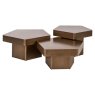 Hexa Coffee Table - Brushed Gold - (Set of 3) by Richmond Interiors Hexa Coffee Table - Brushed Gold - (Set of 3) by Richmond Interiors