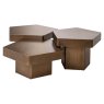 Hexa Coffee Table - Brushed Gold - (Set of 3) by Richmond Interiors Hexa Coffee Table - Brushed Gold - (Set of 3) by Richmond Interiors