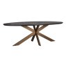 Dining Table Blackbone Brass Black Rustic Oval 260 by Richmond Interiors