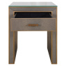 Nightstand Bloomville Brass Shagreen including Glass Top by Richmond Interiors