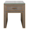 Nightstand Bloomville Brass Shagreen including Glass Top by Richmond Interiors