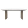 Duo Grey Oiled Oak 6 Seater Dining Table with Monte Bianco Sintered Stone Top