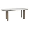 Duo Grey Oiled Oak 6 Seater Dining Table with Monte Bianco Sintered Stone Top
