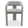 Duo Grey Oiled Oak Upholstered Dining Chair - Grey Fabric (Single) by Bentley Designs