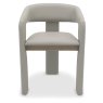 Duo Grey Oiled Oak Upholstered Dining Chair - Grey Bonded Leather (Single) by Bentley Designs