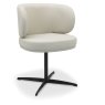 Marcel 360 Degree Swivel Dining Chairs - Ivory Faux Leather (Pair) by Bentley Designs