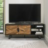 Emerson Rustic Oak and Peppercorn Media Unit by Bentley Designs