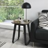 Emerson Weathered Oak and Peppercorn Square Lamp Table by Bentley Designs