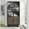 Emerson Weathered Oak and Peppercorn Display Cabinet by Bentley Designs Emerson Weathered Oak and Peppercorn Display Cabinet by Bentley Designs