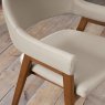 Camden Rustic Oak Upholstered Dining Armchairs - Ivory Bonded Leather (Pair) by Bentley Designs Camden Rustic Oak Upholstered Dining Armchairs - Ivory Bonded Leather (Pair) by Bentley Designs