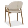 Camden Rustic Oak Upholstered Dining Armchairs - Ivory Bonded Leather (Pair) by Bentley Designs Camden Rustic Oak Upholstered Dining Armchairs - Ivory Bonded Leather (Pair) by Bentley Designs