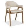 Camden Rustic Oak Upholstered Dining Armchairs - Ivory Bonded Leather (Pair) by Bentley Designs Camden Rustic Oak Upholstered Dining Armchairs - Ivory Bonded Leather (Pair) by Bentley Designs
