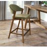 Camden Rustic Oak Upholstered Bar Stool - Cedar Velvet Fabric (Single) by Bentley Designs Camden Rustic Oak Upholstered Bar Stool - Cedar Velvet Fabric (Single) by Bentley Designs