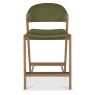 Camden Rustic Oak Upholstered Bar Stool - Cedar Velvet Fabric (Single) by Bentley Designs