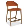 Camden Rustic Oak Upholstered Bar Stool - Rust Velvet Fabric (Single) by Bentley Designs Camden Rustic Oak Upholstered Bar Stool - Rust Velvet Fabric (Single) by Bentley Designs