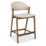 Camden Rustic Oak Upholstered Bar Stool - Ivory Bonded Leather (Single) by Bentley Designs Camden Rustic Oak Upholstered Bar Stool - Ivory Bonded Leather (Single) by Bentley Designs