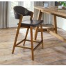 Camden Rustic Oak Upholstered Bar Stool - Old West Vintage Bonded Leather (Single) Camden Rustic Oak Upholstered Bar Stool - Old West Vintage Bonded Leather (Single)