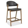 Camden Rustic Oak Upholstered Bar Stool - Old West Vintage Bonded Leather (Single) Camden Rustic Oak Upholstered Bar Stool - Old West Vintage Bonded Leather (Single)