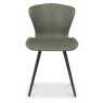 Garcia Upholstered Dining Chairs - Olive Vintage Faux Leather and Black Legs (Pair)
