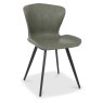 Garcia Upholstered Dining Chairs - Olive Vintage Faux Leather and Black Legs (Pair) Garcia Upholstered Dining Chairs - Olive Vintage Faux Leather and Black Legs (Pair)