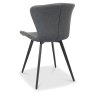 Garcia Upholstered Dining Chairs - Dark Grey Vintage Faux Leather and Black Legs (Pair) Garcia Upholstered Dining Chairs - Dark Grey Vintage Faux Leather and Black Legs (Pair)