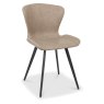 Garcia Upholstered Dining Chairs - Stone Vintage Faux Leather and Black Legs (Pair) Garcia Upholstered Dining Chairs - Stone Vintage Faux Leather and Black Legs (Pair)