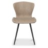 Garcia Upholstered Dining Chairs - Stone Vintage Faux Leather and Black Legs (Pair)
