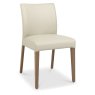 Kristen Oak and Light Weathered Oak Upholstered Dining Chairs - Ivory Bonded Leather (Pair) Kristen Oak and Light Weathered Oak Upholstered Dining Chairs - Ivory Bonded Leather (Pair)