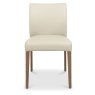 Kristen Oak and Light Weathered Oak Upholstered Dining Chairs - Ivory Bonded Leather (Pair)