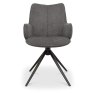 Rowan 360 Degree Self-Returning Swivel Chair - Grey Fabric and Black Legs (Single)