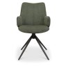 Rowan 360 Degree Self-Returning Swivel Chair - Green Fabric and Black Legs (Single)