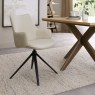 Rowan 360 Degree Self-Returning Swivel Chair - Ivory Faux Leather and Black Legs (Single)