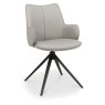 Rowan 360 Degree Self-Returning Swivel Chair - Light Grey Faux Leather and Black Legs (Single) Rowan 360 Degree Self-Returning Swivel Chair - Light Grey Faux Leather and Black Legs (Single)